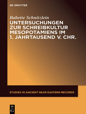 cover image of Untersuchungen zur Schreibkultur Mesopotamiens im 1. Jahrtausend v. Chr.